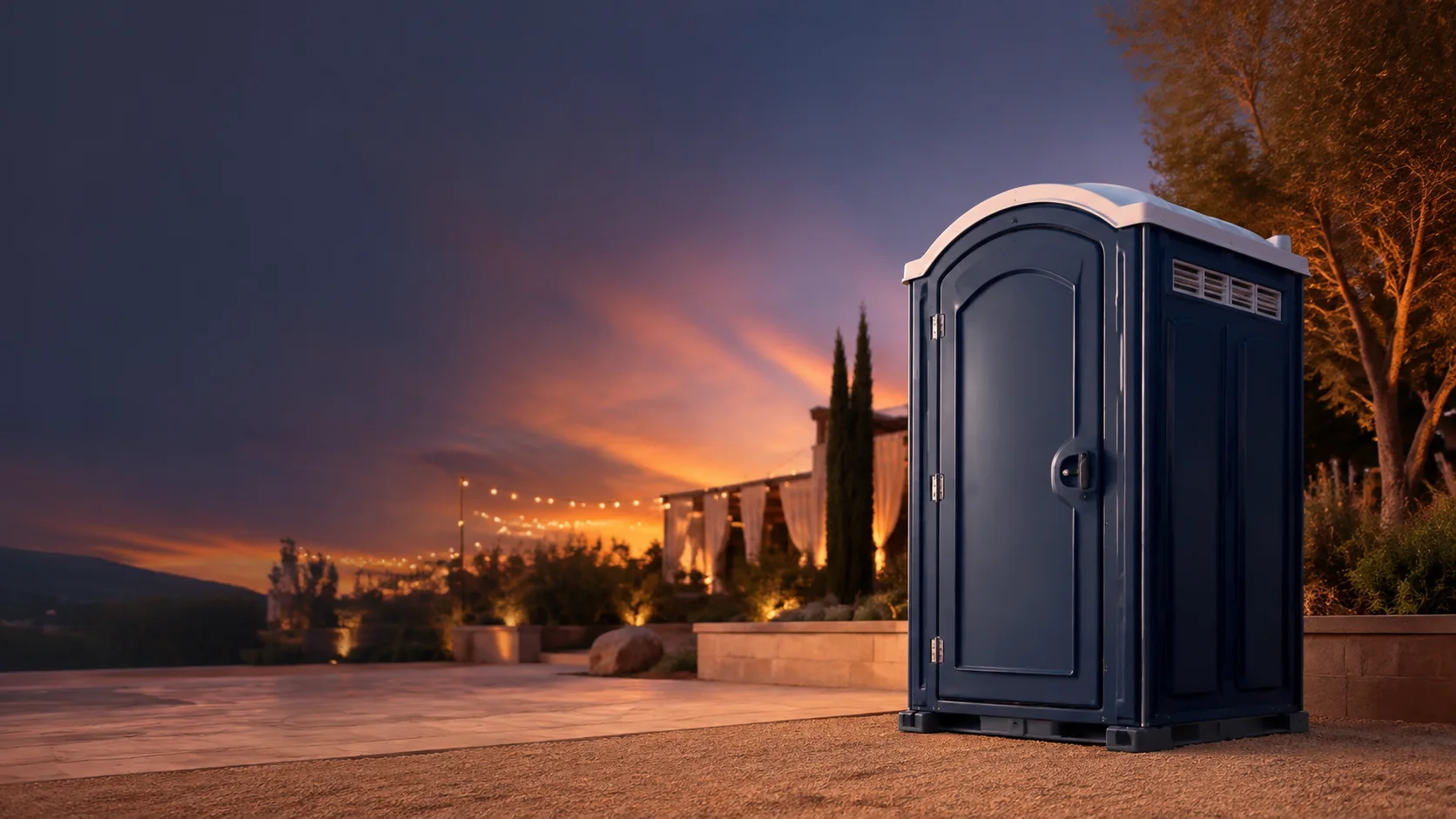 Portable restroom shown for rental planning in Battle Creek, MI